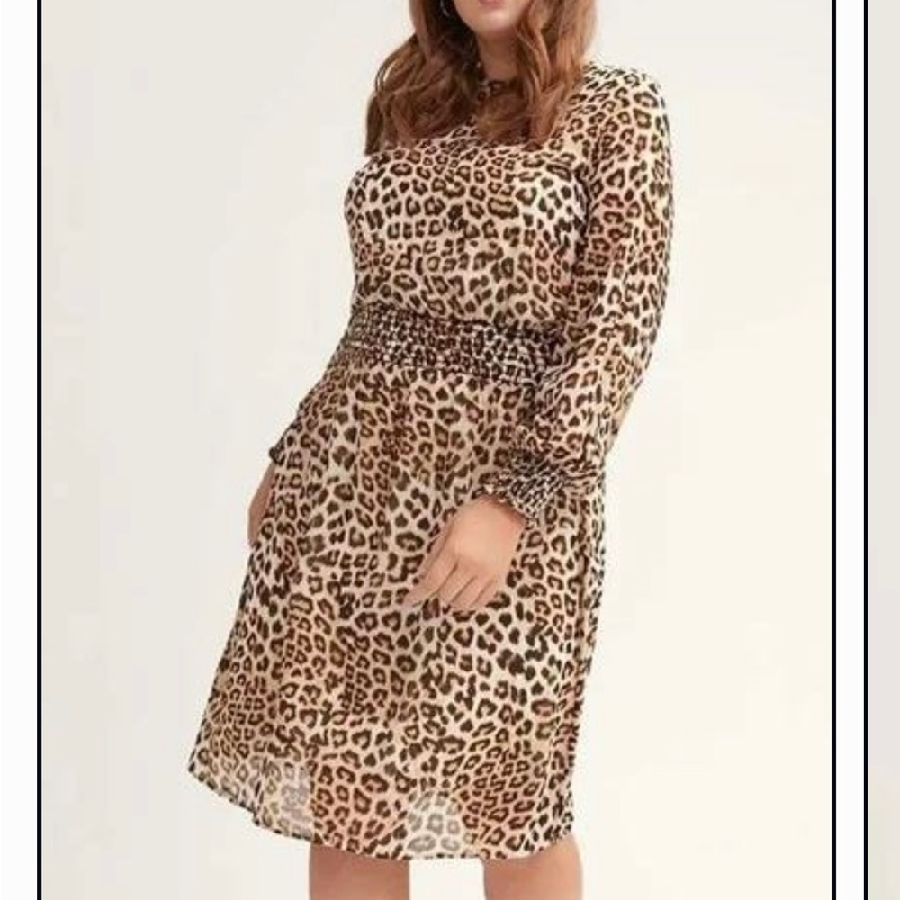 2X Leopard print dress